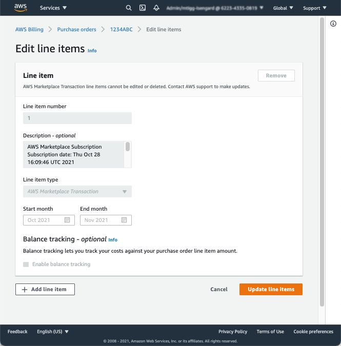 Purchase Order Edit View