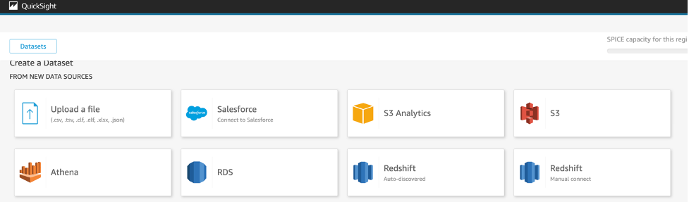 quick sight option to upload a file