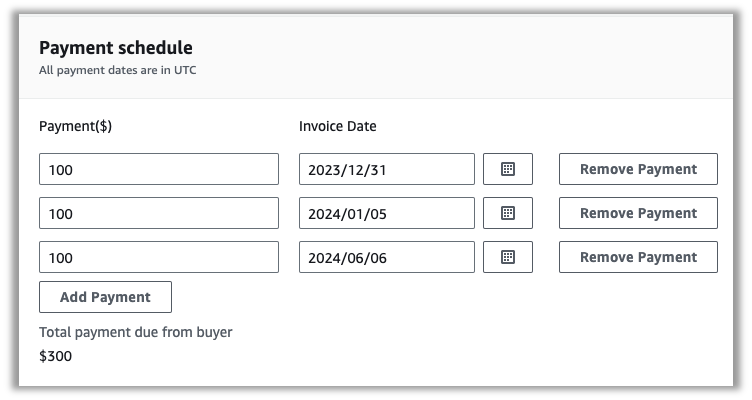 Using flexible payment scheduler to set payment amounts and invoice dates that occur before and after service start date