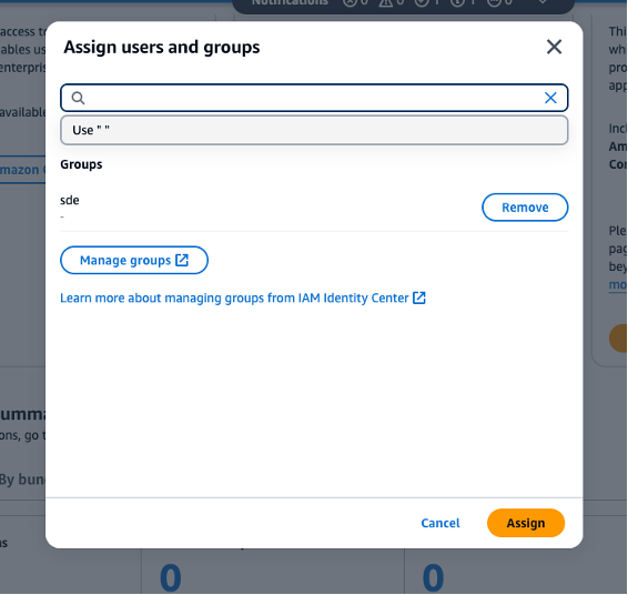 Amazon Q Developer console to assign users and groups through IAM Identity Center