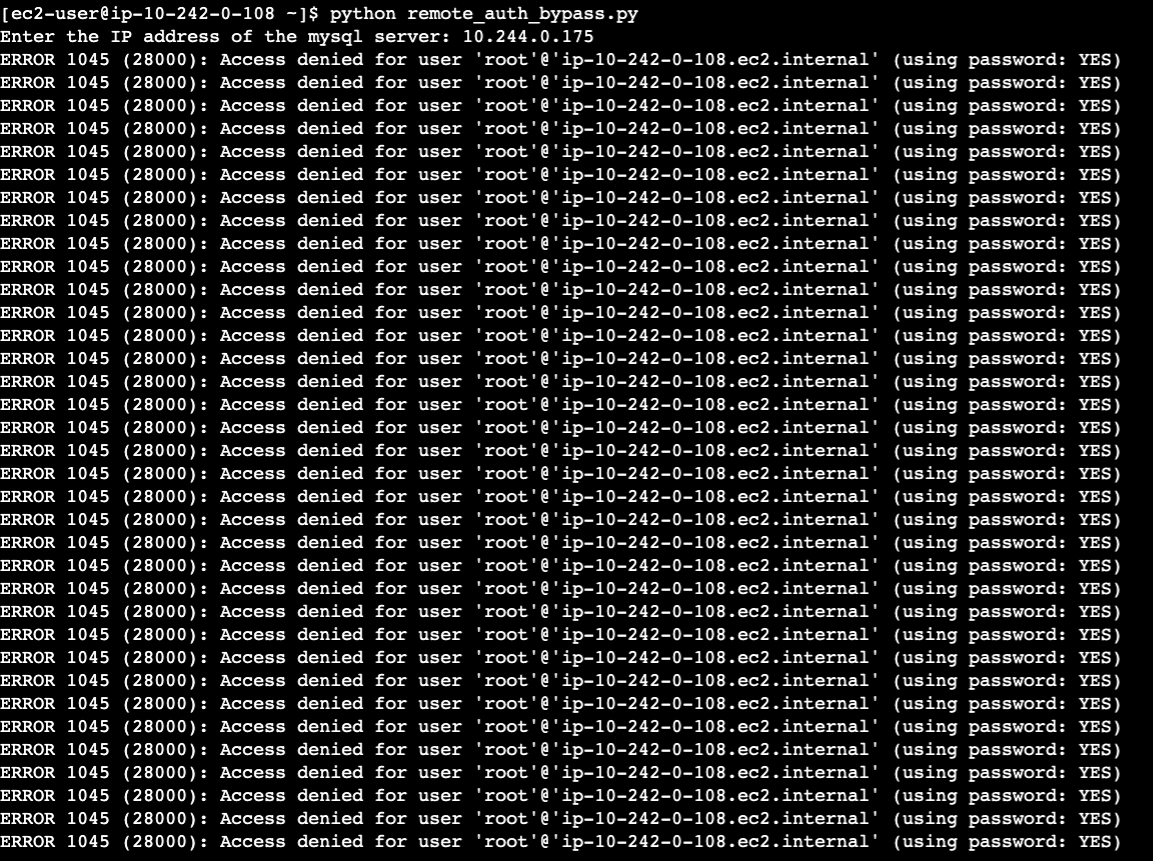 CLI output after running the script