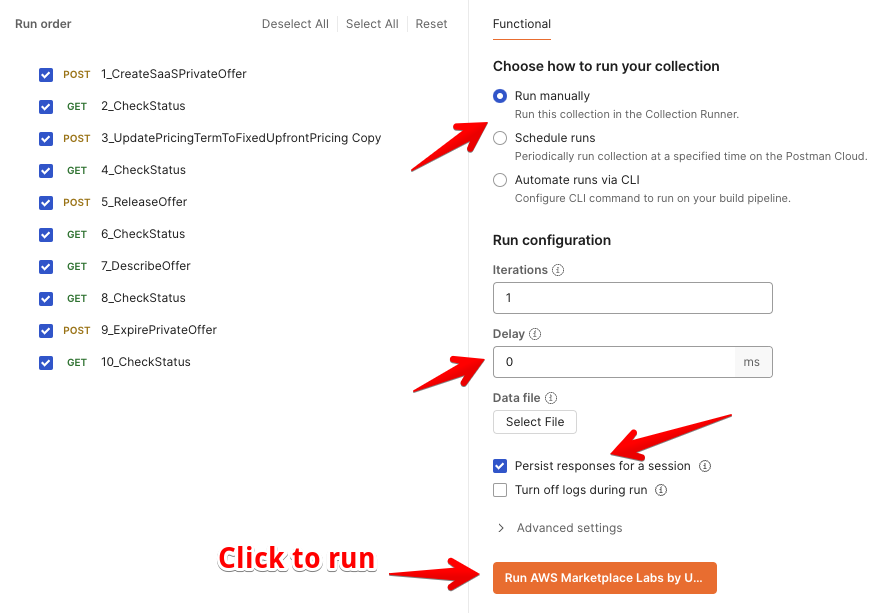 Run folder configuration