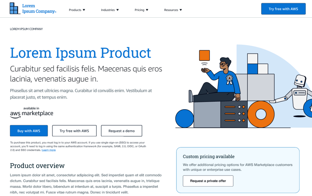 Figure 5 - Buy with AWS PDP page experience