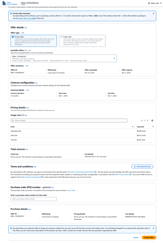 Figure 6 Buy with AWS - procurement page