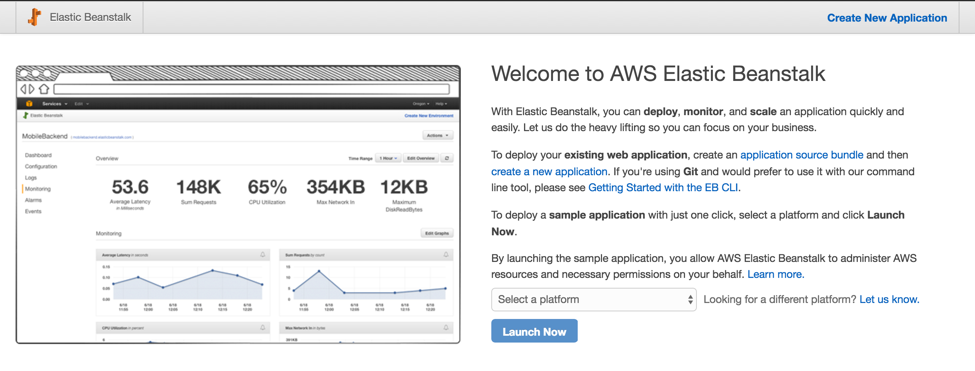 Welcome to AWS Elastic Beanstalk Screenshot