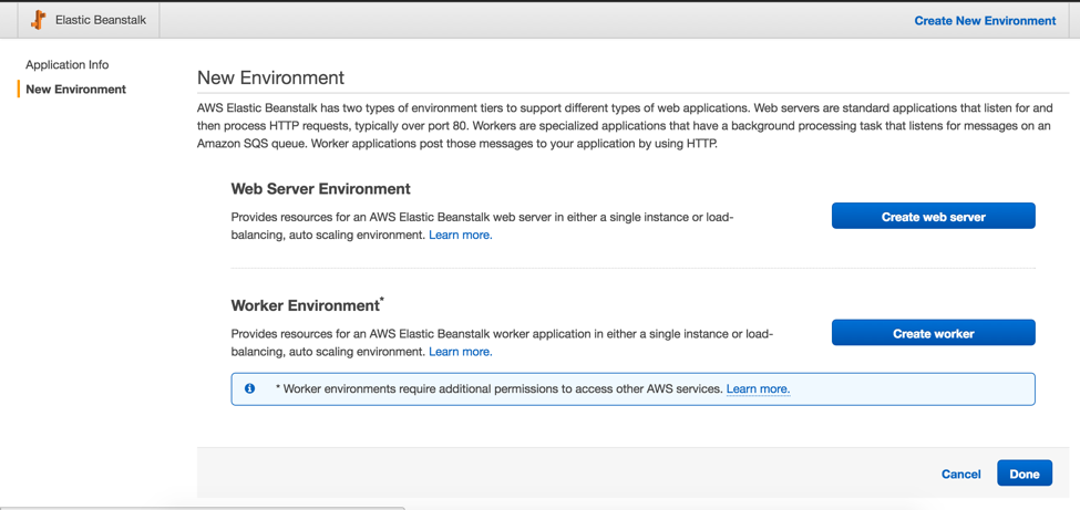 New Environment Screenshot