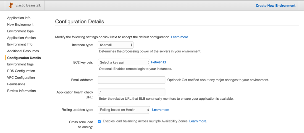 Configuration Details Screenshot