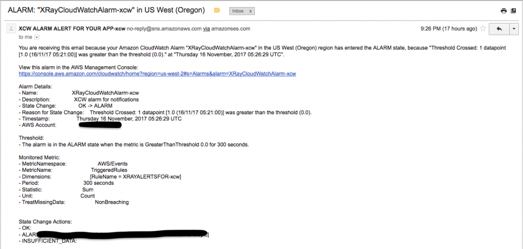 Email sent in sample app