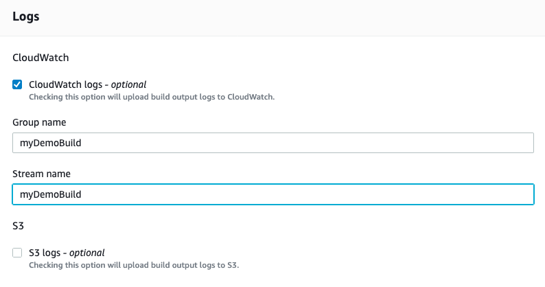 image showing configuring logs which is an optional step.