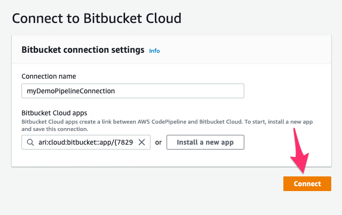 Clikc Connect to BitBucket