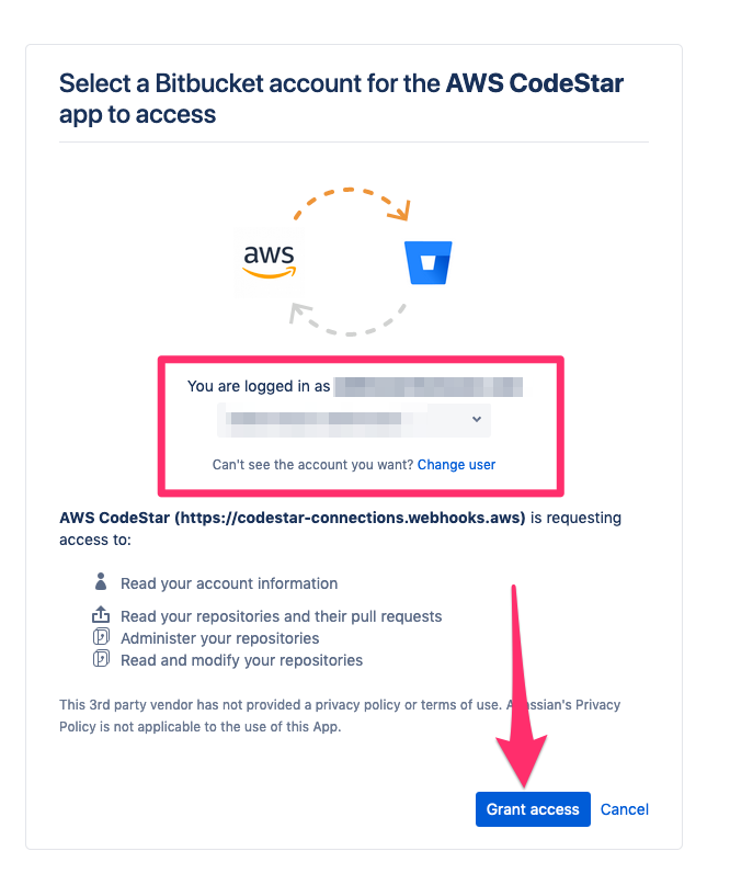 Grant Access from BitBucket