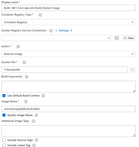 Pipeline configuration page Azure DevOps