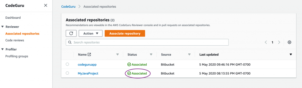 Screenshot showing in Associated state