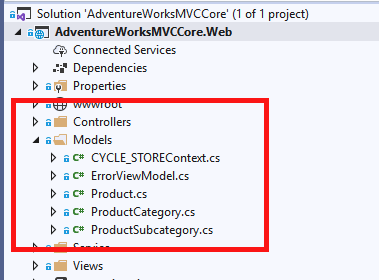 Databse model scaffolding
