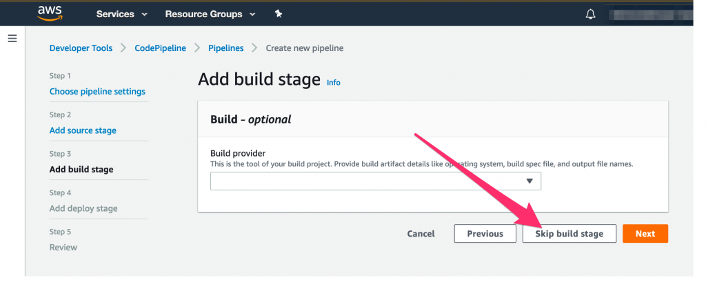 Skip the build stage.