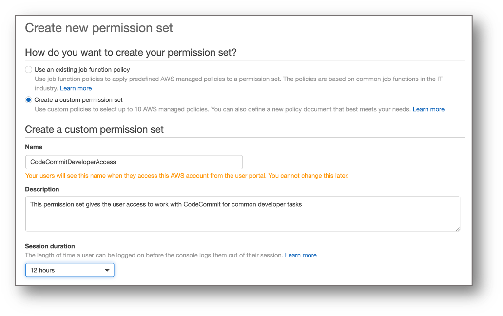 Create new permissions