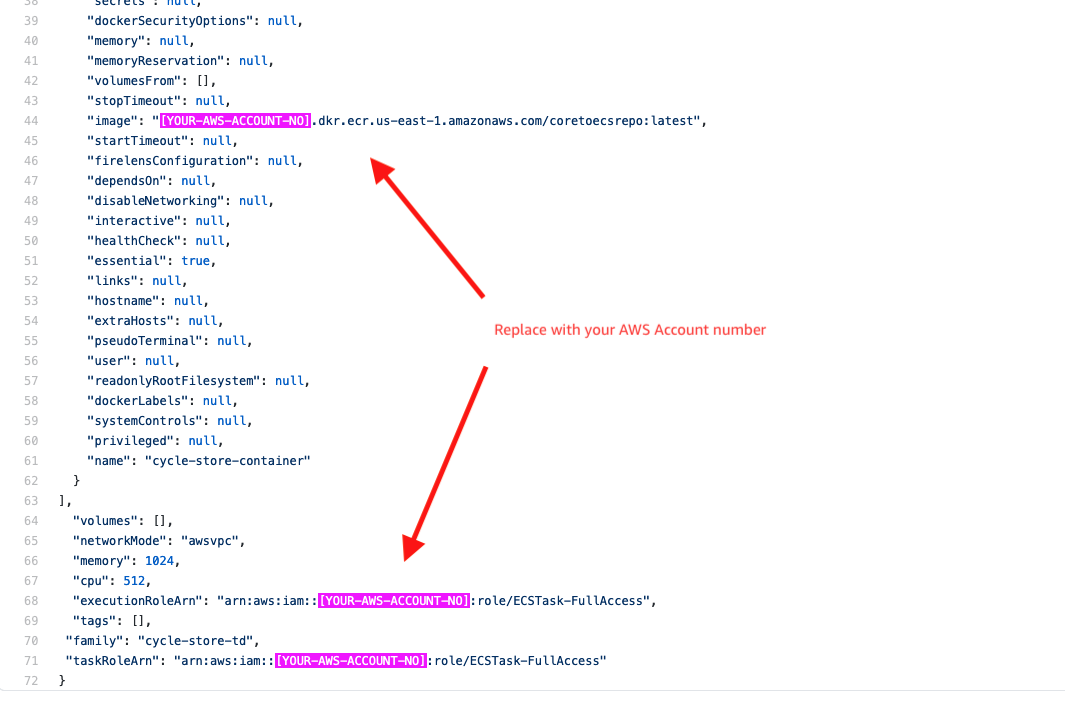Replace AWS Account number