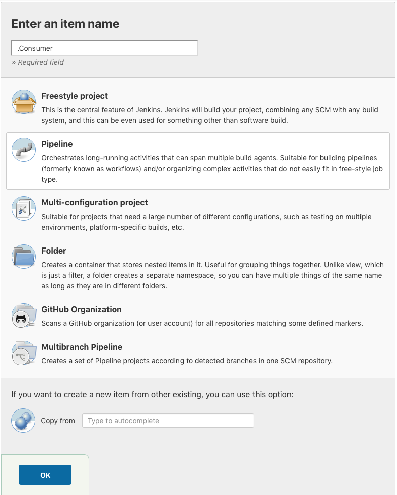 Jenkins pipeline wizard