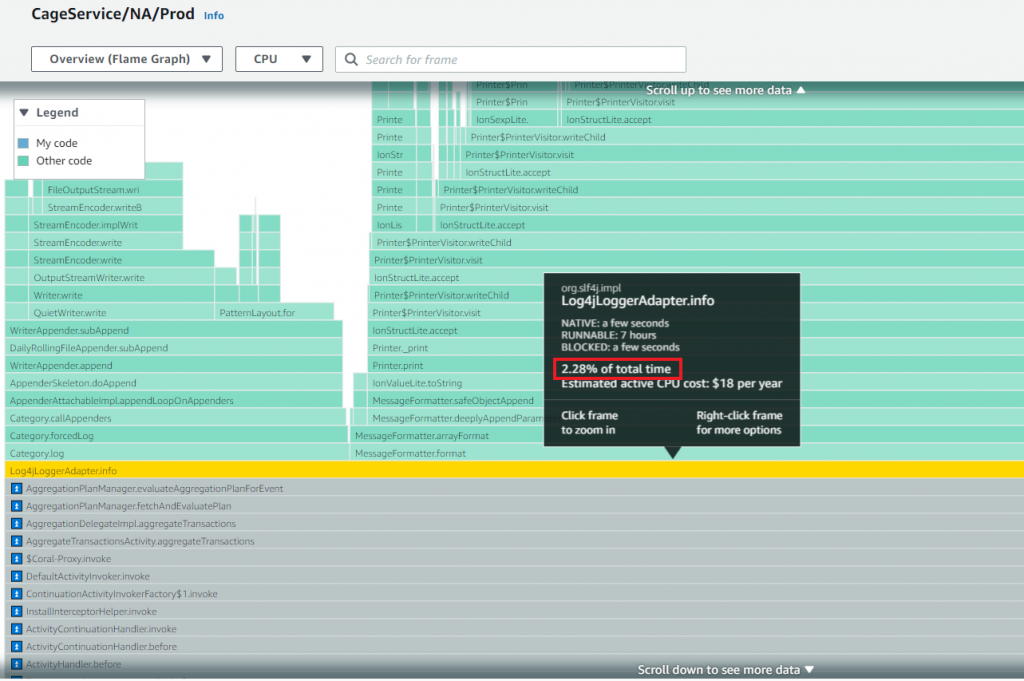 Excessive logging in CAGE service