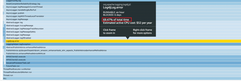 Excessive CPU consumption when logging exceptions using Log4j2