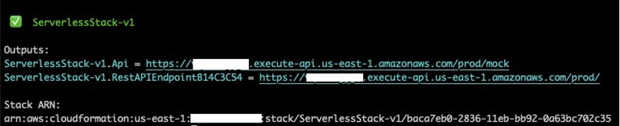 Serverless CloudFormation stack outputs