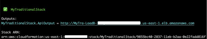 Traditional CloudFormation stack outputs