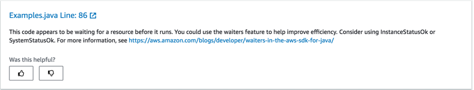 Screenshot of recommendations for introducing waiters feature