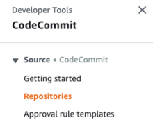 CodeCommit consol screenshot