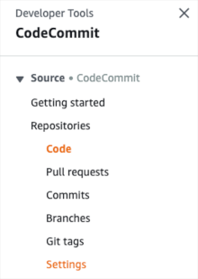 CodeCommit console screenshot