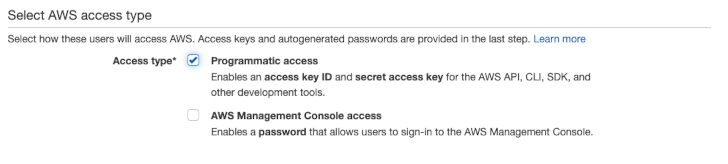 IAM console screenshot