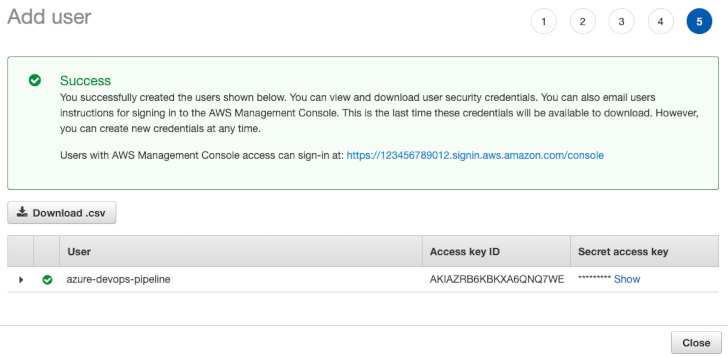 IAM console screenshot
