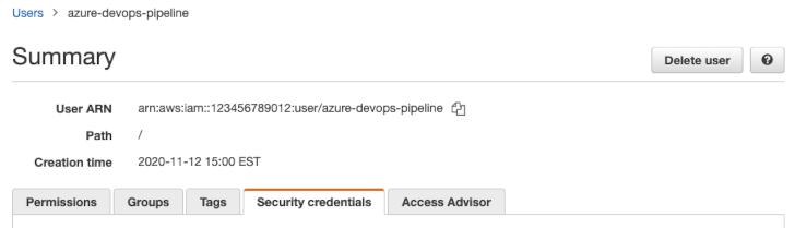 IAM console screenshot