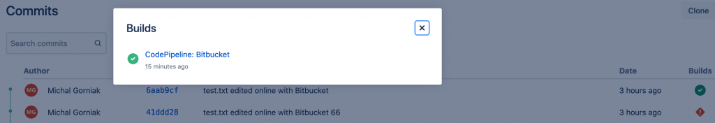 CodePipeline build status in Bitbucket test