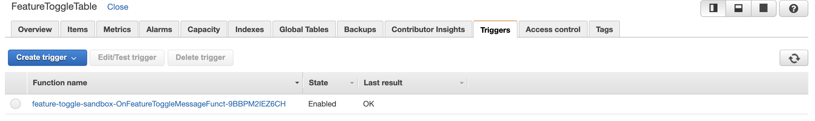 DynamoDB stream configuration