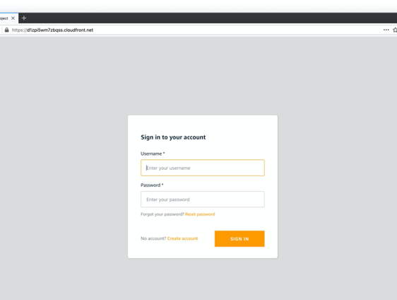 Login page