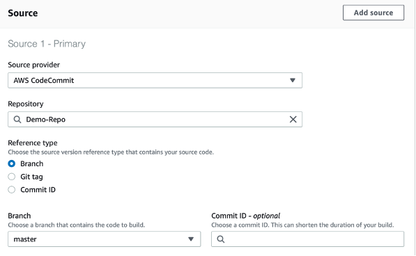 Source configuration