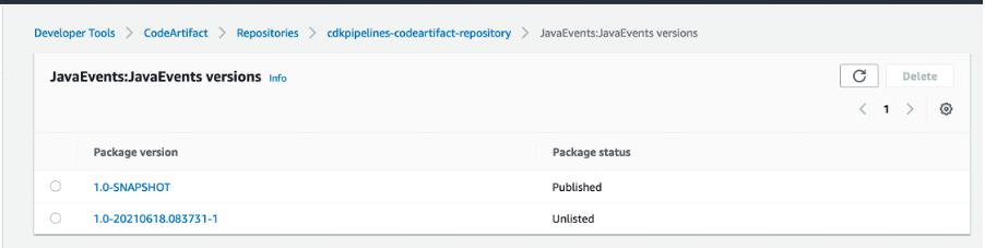 aws-codeartifact-repository-package-versions