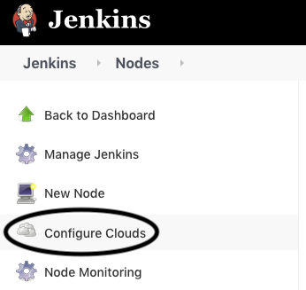 Screenshot to configure Cloud on Jenkins