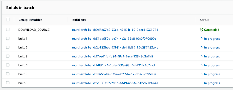 Builds in batch