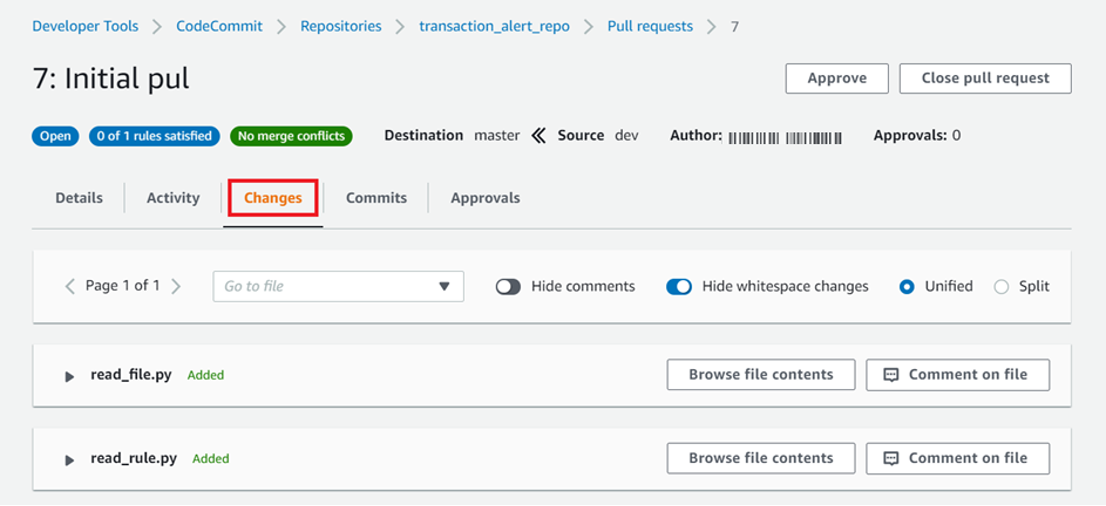 confirm that the CodeGuru recommendation files are available