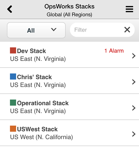 OpsWorks mobile app