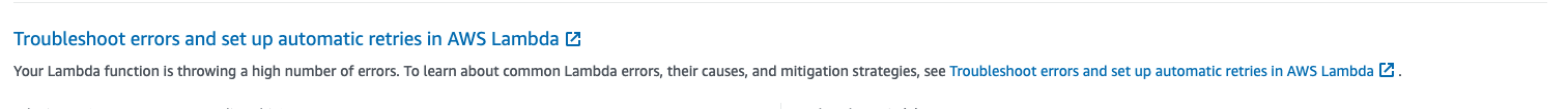 Figure 3. The graph shows the metric: count of AWS/Lambda errors plotted between 11:00 and 13:30 on Jul 6. The sections between the times 11:23 and 12:15 and at 12:37 and 13:13 UTC are highlighted to show the anomalies