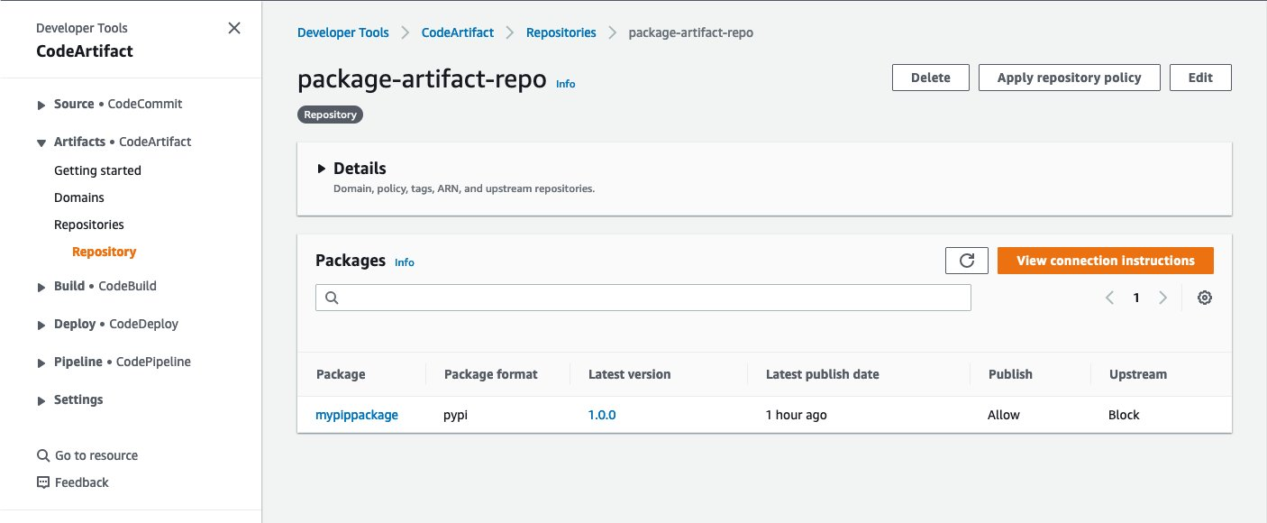 Screenshot of the package repository