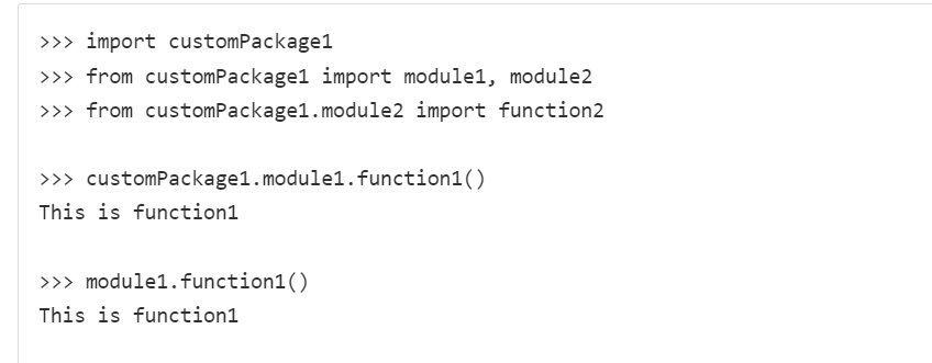 Screenshot of the package being imported