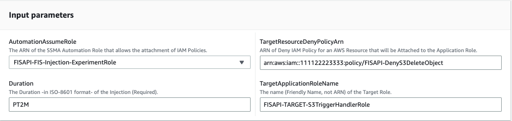 Image of parameter input field reflecting the instructions in blog text.