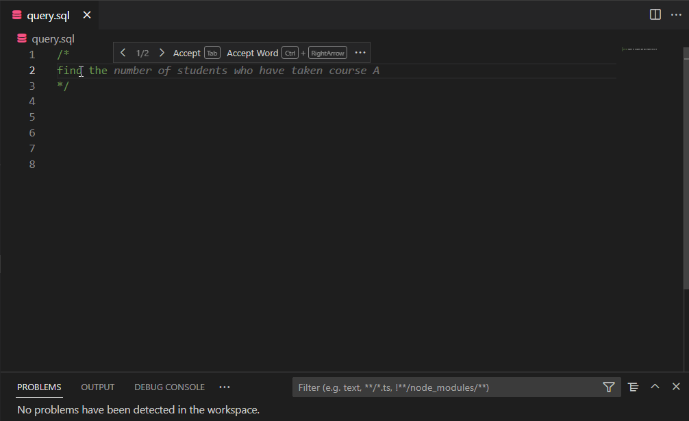 "Image is a gif of a person typing on a computer keyboard, with a code editor window on the screen displaying a SQL query. The query uses common table expressions to find the age of a product from an inventory table. As the person types, the query updates with the output displayed below in the form of SQL code. The background is a blurred office environment