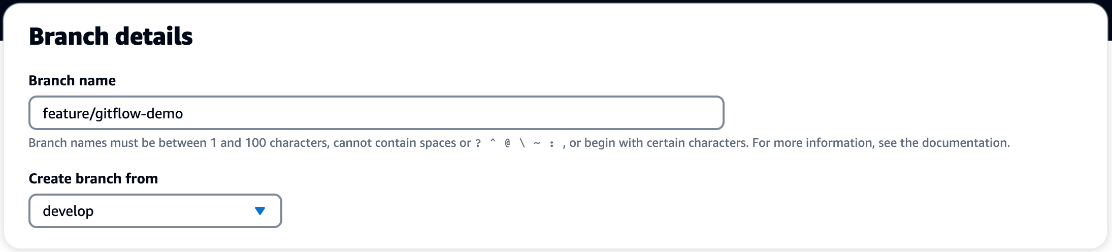 Create a feature branch from develop.