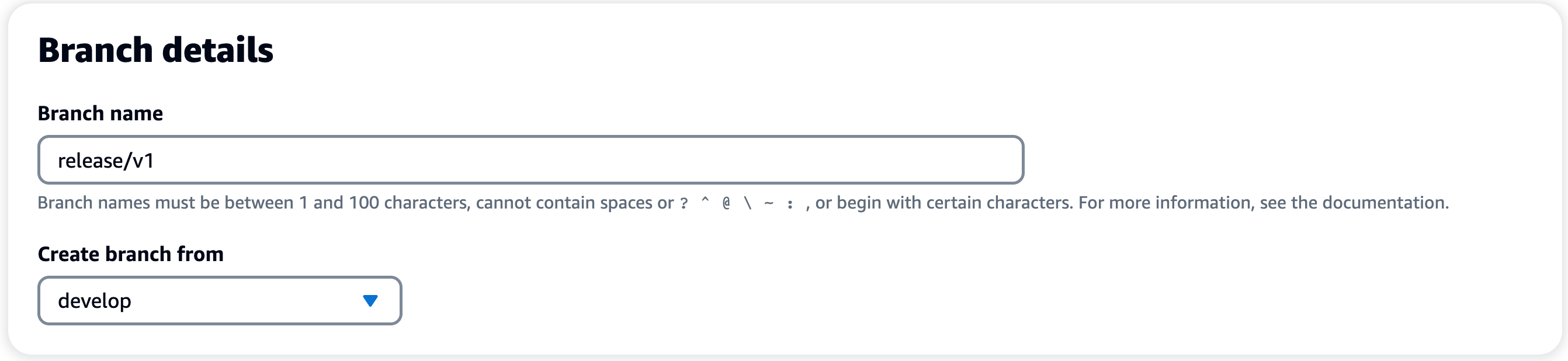 Create the release branch from main.