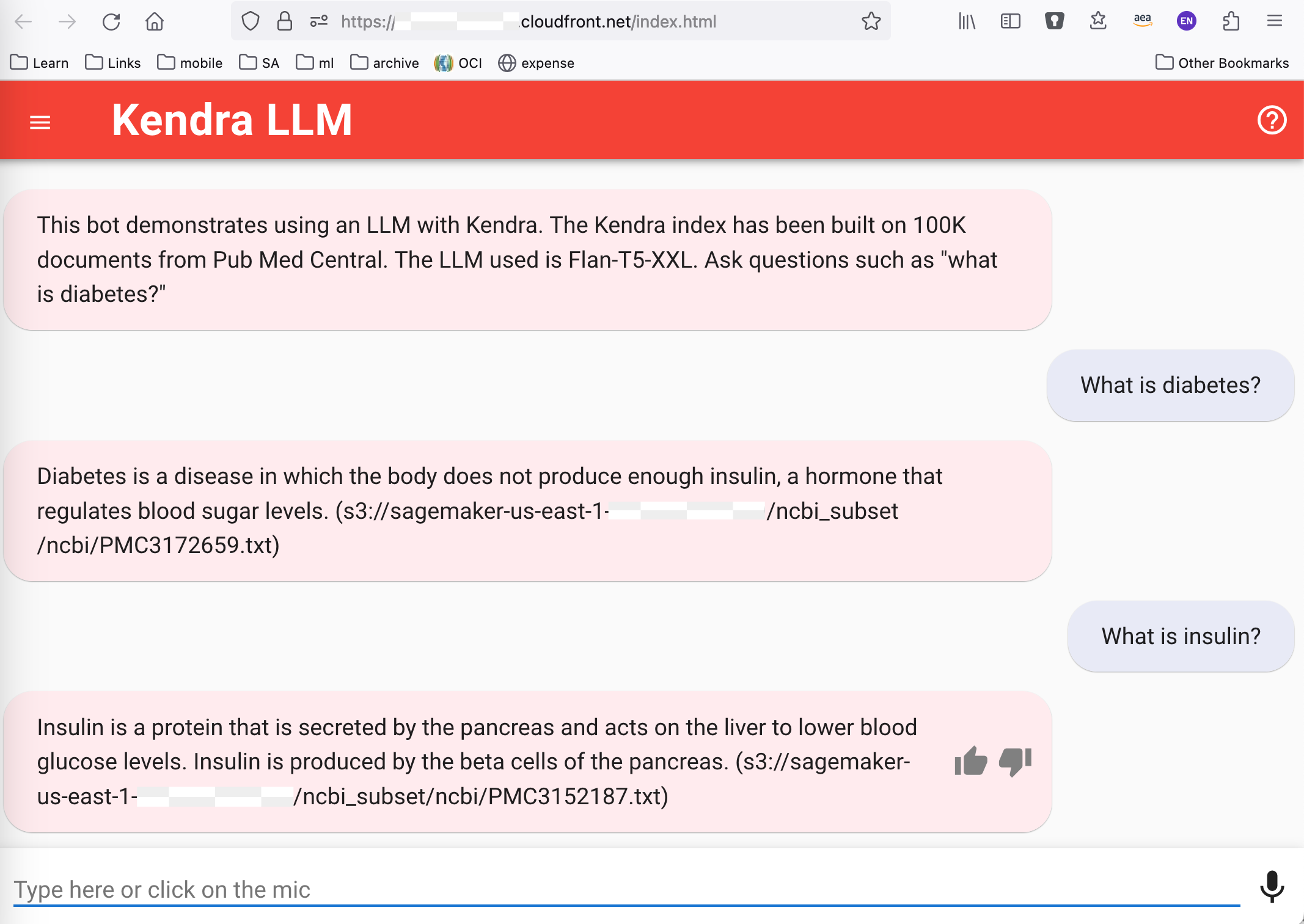 Screenshot mit einer beispielhaften Unterhaltung zwischen Benutzer und Chatbot