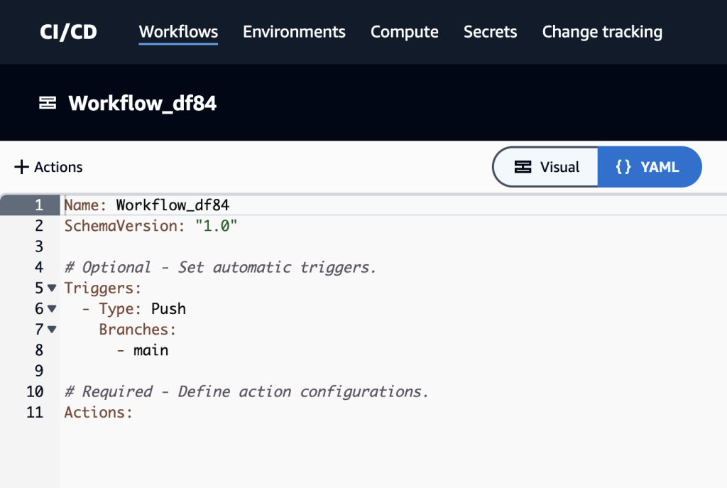 Image shows how an emapy workflow looks like. It doesn't have any sptes configured which need to be added in this file based on our requirement. 
